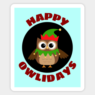 Happy Owlidays | Owl Pun Magnet